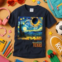 Total Solar Eclipse 2024 Texas Painting Kids T-Shirt