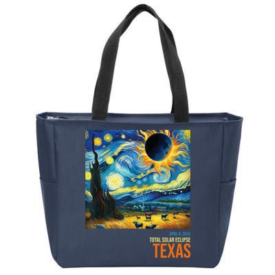 Total Solar Eclipse 2024 Texas Painting Zip Tote Bag