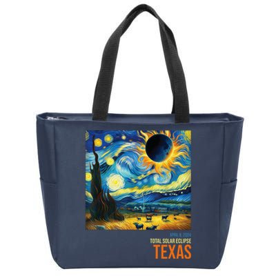 Total Solar Eclipse 2024 Texas Painting Zip Tote Bag