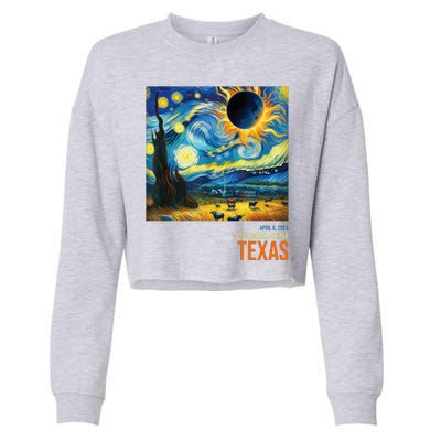 Total Solar Eclipse 2024 Texas Painting Cropped Pullover Crew