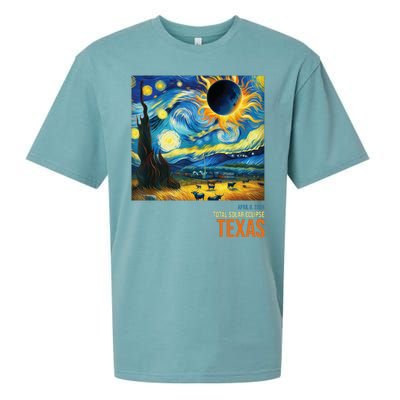 Total Solar Eclipse 2024 Texas Painting Sueded Cloud Jersey T-Shirt