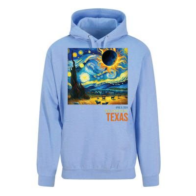 Total Solar Eclipse 2024 Texas Painting Unisex Surf Hoodie