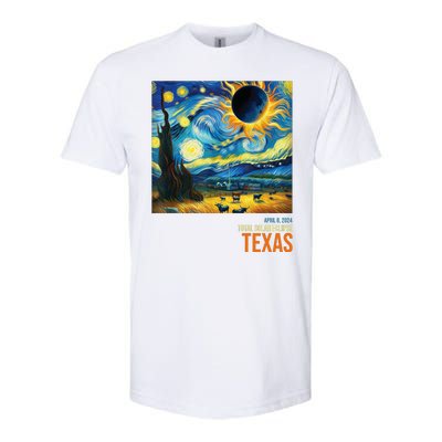 Total Solar Eclipse 2024 Texas Painting Softstyle CVC T-Shirt