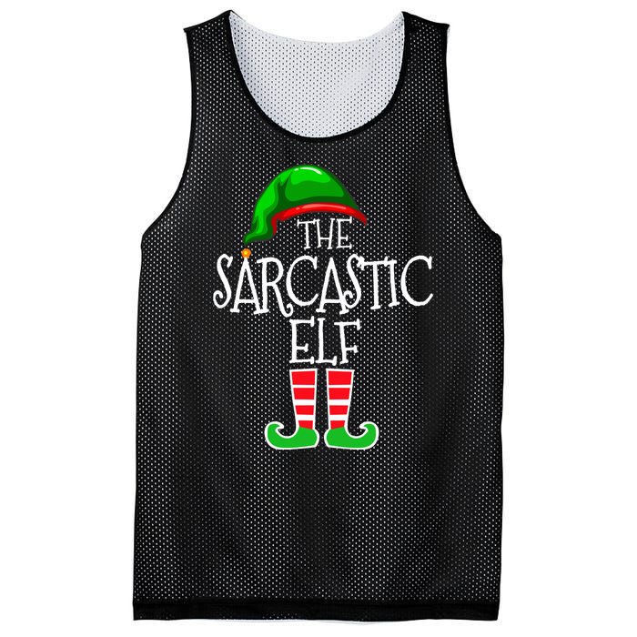 The Sarcastic Elf Matching Christmas Mesh Reversible Basketball Jersey Tank