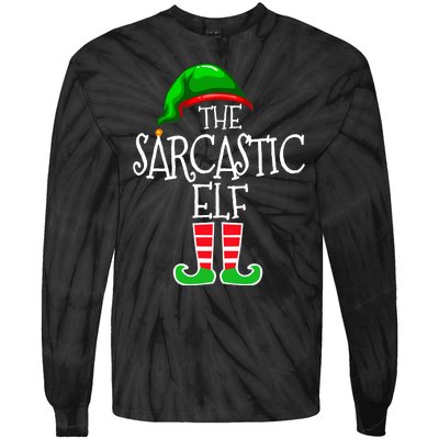 The Sarcastic Elf Matching Christmas Tie-Dye Long Sleeve Shirt