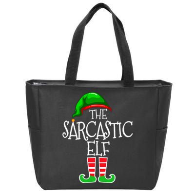 The Sarcastic Elf Matching Christmas Zip Tote Bag