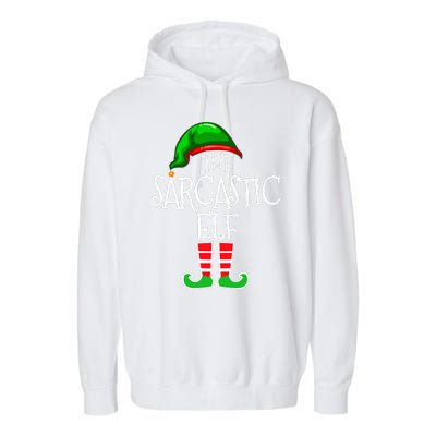 The Sarcastic Elf Matching Christmas Garment-Dyed Fleece Hoodie