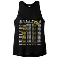 Total Solar Eclipse 2024 Time - April 8 Path Of The Eclipse Ladies PosiCharge Tri-Blend Wicking Tank