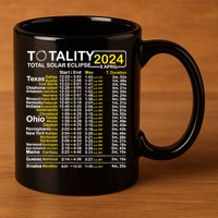 Total Solar Eclipse 2024 Time - April 8 Path Of The Eclipse 11oz C Handle Ceramic Mug