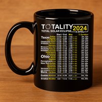 Total Solar Eclipse 2024 Time - April 8 Path Of The Eclipse 11oz C Handle Ceramic Mug