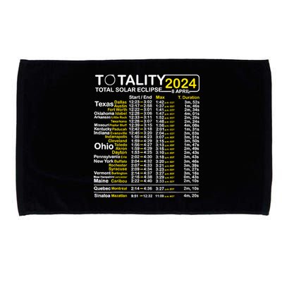 Total Solar Eclipse 2024 Time - April 8 Path Of The Eclipse Microfiber Hand Towel