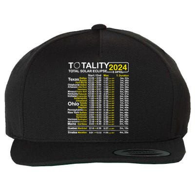 Total Solar Eclipse 2024 Time - April 8 Path Of The Eclipse Wool Snapback Cap