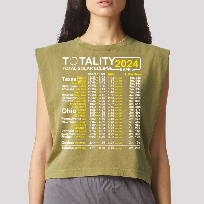 Total Solar Eclipse 2024 Time - April 8 Path Of The Eclipse Garment-Dyed Women's Muscle Tee