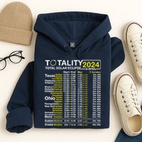 Total Solar Eclipse 2024 Time - April 8 Path Of The Eclipse Hoodie