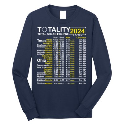 Total Solar Eclipse 2024 Time - April 8 Path Of The Eclipse Long Sleeve Shirt