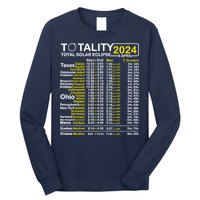 Total Solar Eclipse 2024 Time - April 8 Path Of The Eclipse Long Sleeve Shirt