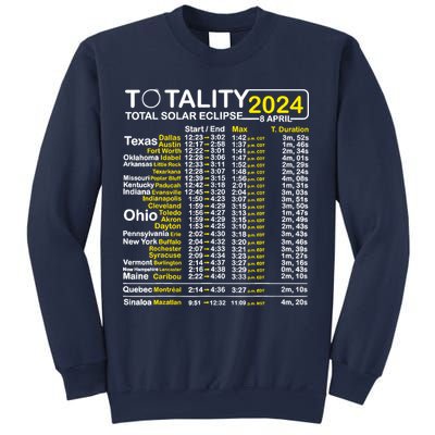 Total Solar Eclipse 2024 Time - April 8 Path Of The Eclipse Sweatshirt