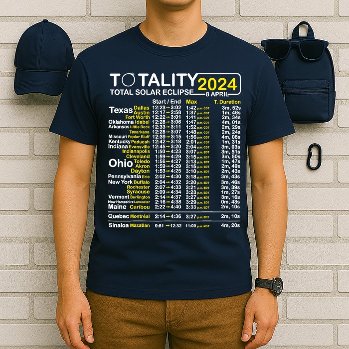 Total Solar Eclipse 2024 Time - April 8 Path Of The Eclipse T-Shirt