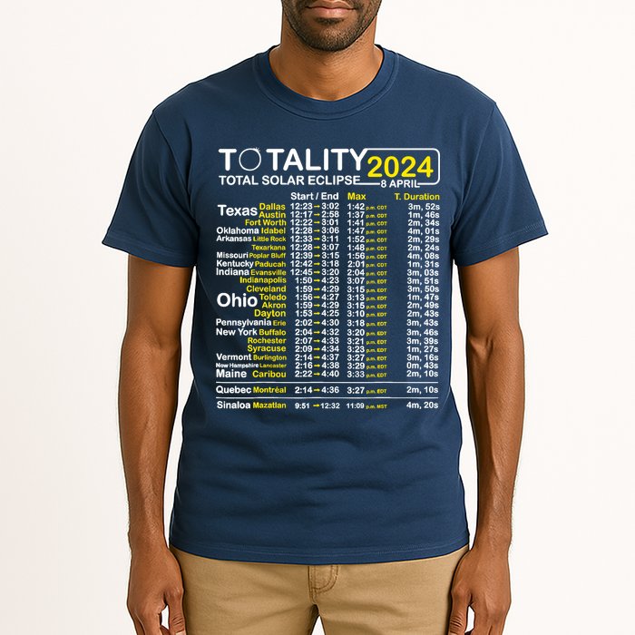 Total Solar Eclipse 2024 Time - April 8 Path Of The Eclipse Tall T-Shirt