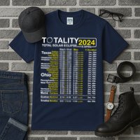 Total Solar Eclipse 2024 Time - April 8 Path Of The Eclipse Tall T-Shirt