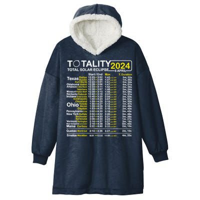 Total Solar Eclipse 2024 Time - April 8 Path Of The Eclipse Hooded Wearable Blanket