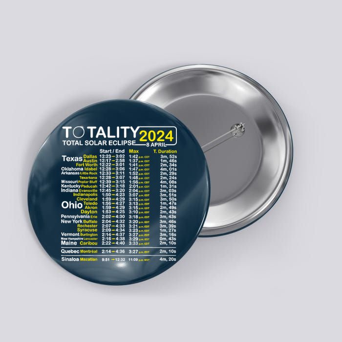 Total Solar Eclipse 2024 Time - April 8 Path Of The Eclipse Button