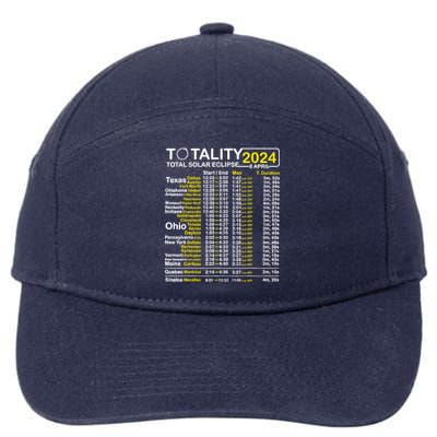 Total Solar Eclipse 2024 Time - April 8 Path Of The Eclipse 7-Panel Snapback Hat