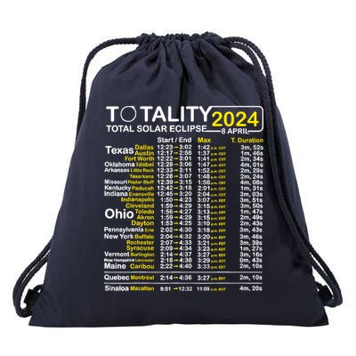 Total Solar Eclipse 2024 Time - April 8 Path Of The Eclipse Drawstring Bag