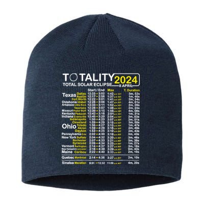 Total Solar Eclipse 2024 Time - April 8 Path Of The Eclipse Sustainable Beanie