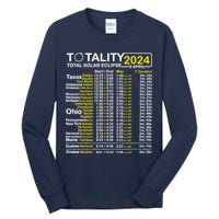 Total Solar Eclipse 2024 Time - April 8 Path Of The Eclipse Tall Long Sleeve T-Shirt