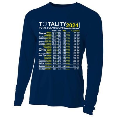 Total Solar Eclipse 2024 Time - April 8 Path Of The Eclipse Cooling Performance Long Sleeve Crew