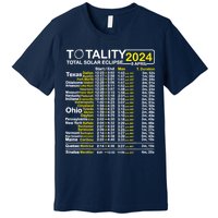 Total Solar Eclipse 2024 Time - April 8 Path Of The Eclipse Premium T-Shirt