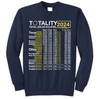 Total Solar Eclipse 2024 Time - April 8 Path Of The Eclipse Tall Sweatshirt