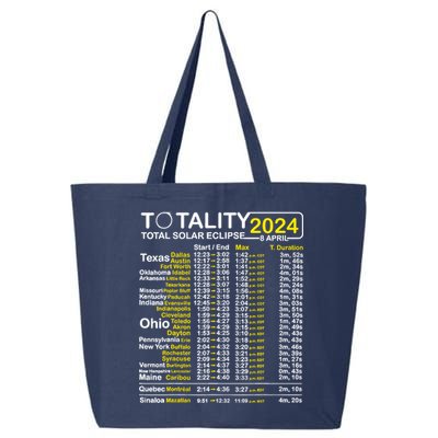 Total Solar Eclipse 2024 Time - April 8 Path Of The Eclipse 25L Jumbo Tote