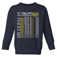 Total Solar Eclipse 2024 Time - April 8 Path Of The Eclipse Toddler Sweatshirt