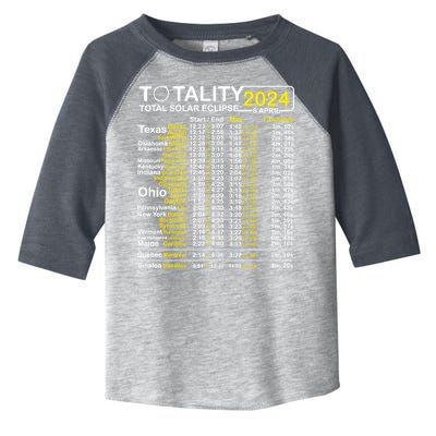 Total Solar Eclipse 2024 Time - April 8 Path Of The Eclipse Toddler Fine Jersey T-Shirt