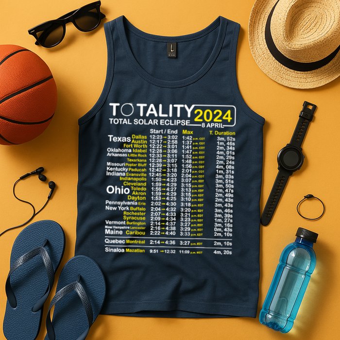 Total Solar Eclipse 2024 Time - April 8 Path Of The Eclipse Tank Top