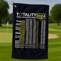 Total Solar Eclipse 2024 Time - April 8 Path Of The Eclipse Golf Towel