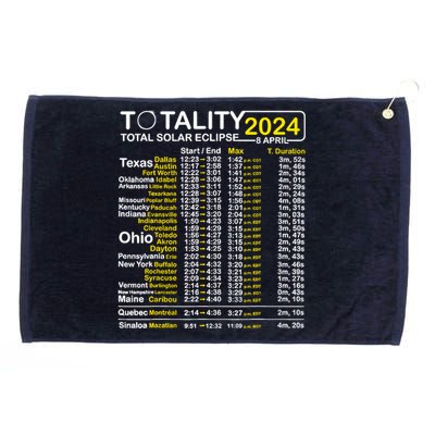 Total Solar Eclipse 2024 Time - April 8 Path Of The Eclipse Grommeted Golf Towel