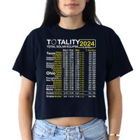 Total Solar Eclipse 2024 Time - April 8 Path Of The Eclipse Crop Top