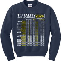 Total Solar Eclipse 2024 Time - April 8 Path Of The Eclipse Kids Sweatshirt