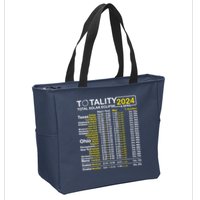 Total Solar Eclipse 2024 Time - April 8 Path Of The Eclipse Zip Tote Bag