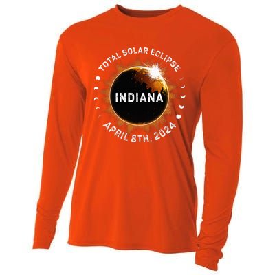 Total Solar Eclipse Path of Totality April 8th 2024 Indiana Cooling Performance Long Sleeve Crew