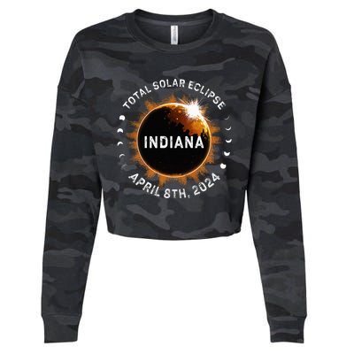 Total Solar Eclipse Path of Totality April 8th 2024 Indiana Cropped Pullover Crew