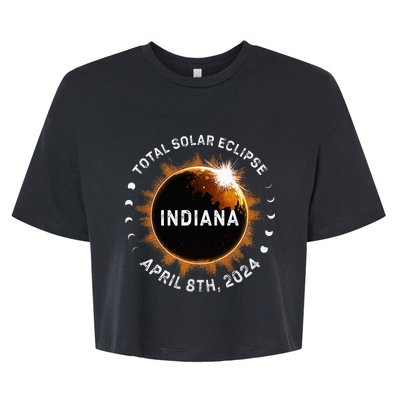 Total Solar Eclipse Path of Totality April 8th 2024 Indiana Bella+Canvas Jersey Crop Tee