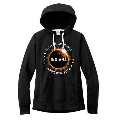 Total Solar Eclipse Path of Totality April 8th 2024 Indiana Women's Fleece Hoodie