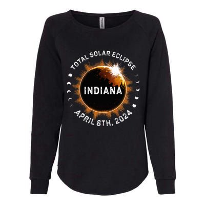 Total Solar Eclipse Path of Totality April 8th 2024 Indiana Womens California Wash Sweatshirt