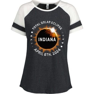 Total Solar Eclipse Path of Totality April 8th 2024 Indiana Enza Ladies Jersey Colorblock Tee