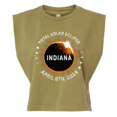 Total Solar Eclipse Path of Totality April 8th 2024 Indiana Garment-Dyed Women's Muscle Tee