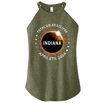 Total Solar Eclipse Path of Totality April 8th 2024 Indiana Women's Perfect Tri Rocker Tank